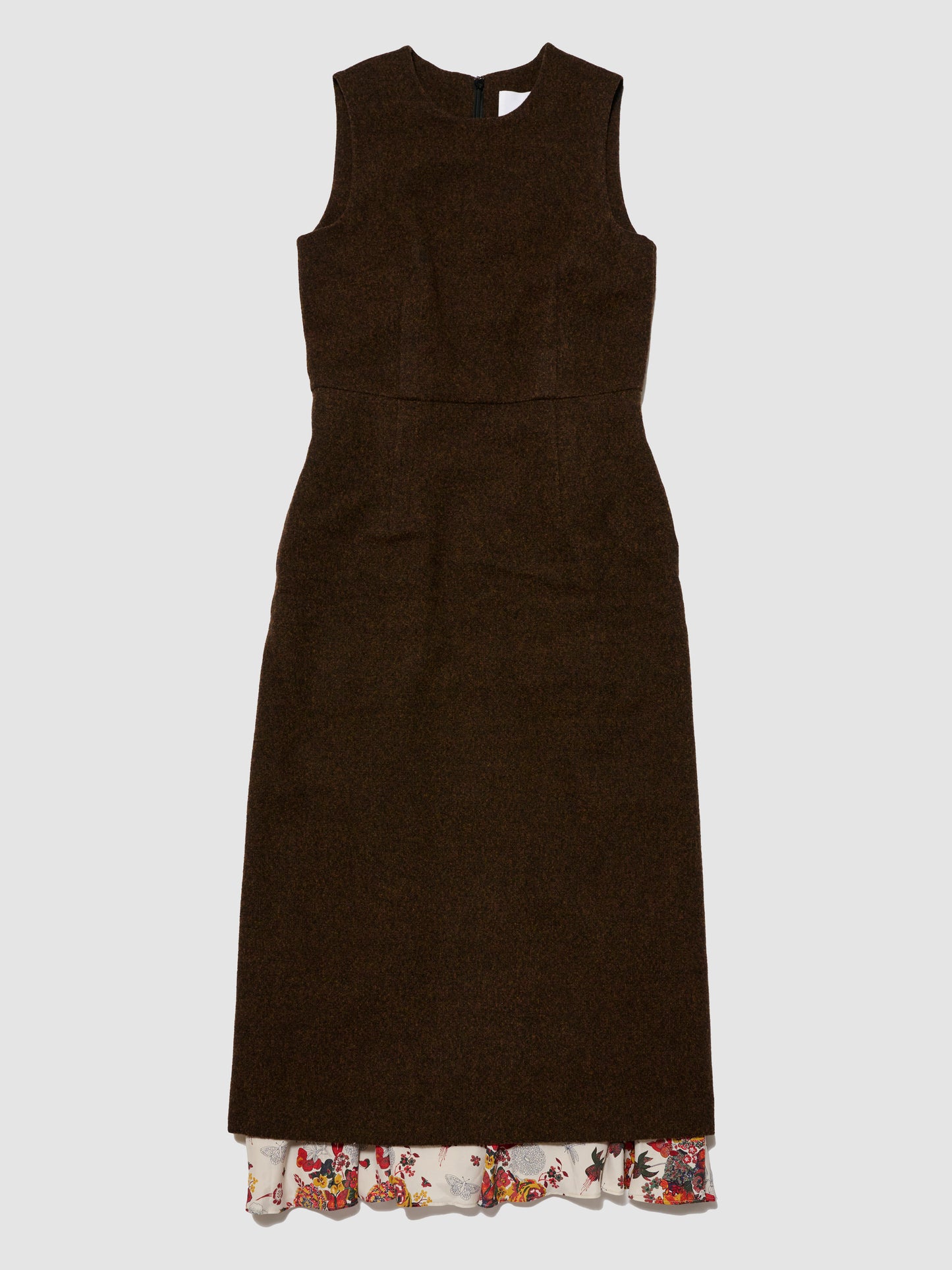 SLIT LAYERED DRESS/ BROWN