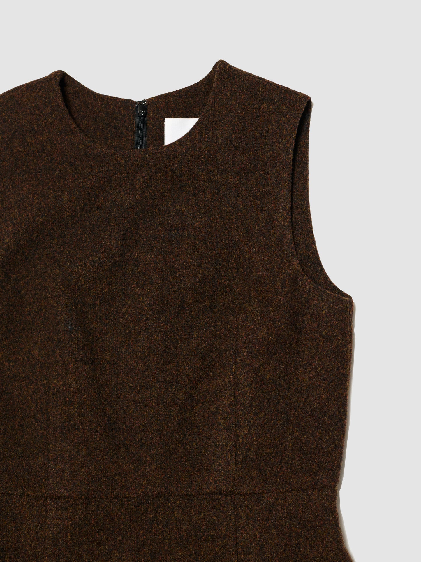SLIT LAYERED DRESS/ BROWN