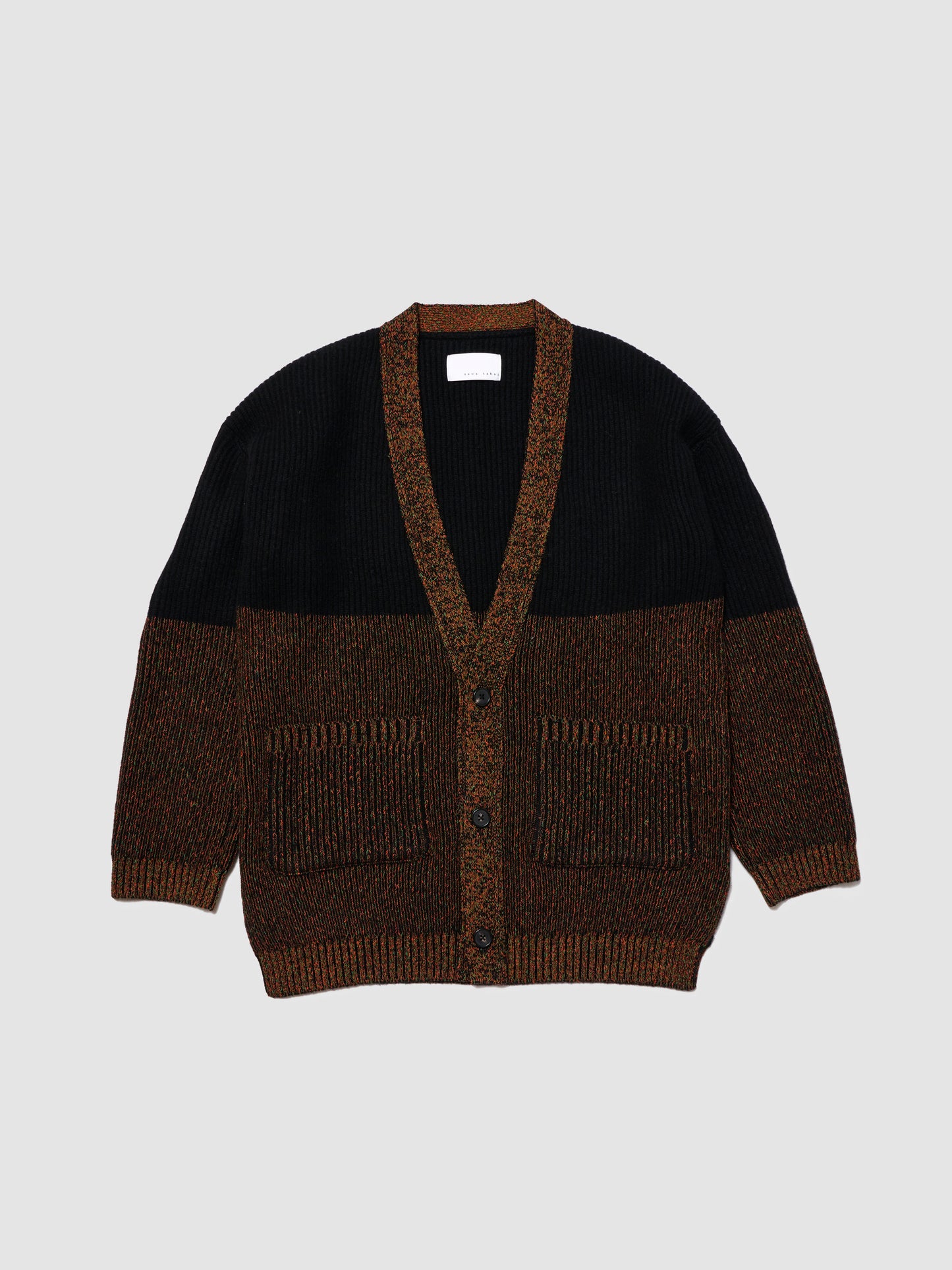 TWO TONE CARDIGAN/ MULTI BLACK