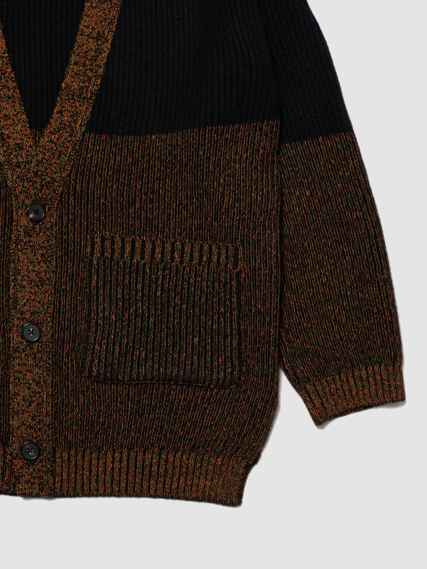 TWO TONE CARDIGAN/ MULTI BLACK