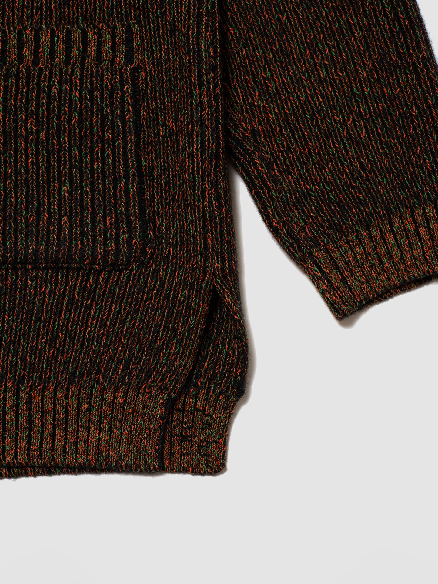 TWO TONE CARDIGAN/ MULTI BLACK