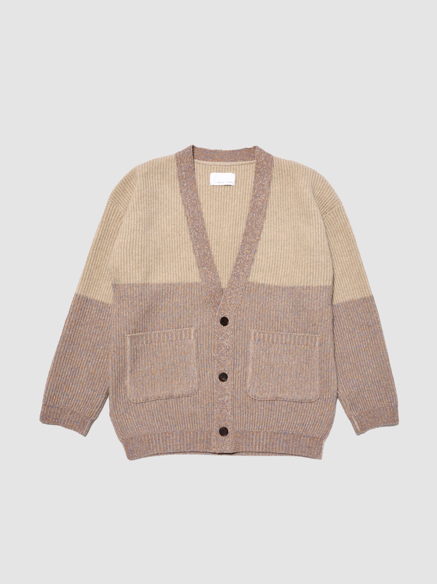 TWO TONE CARDIGAN/ MULTI BEIGE