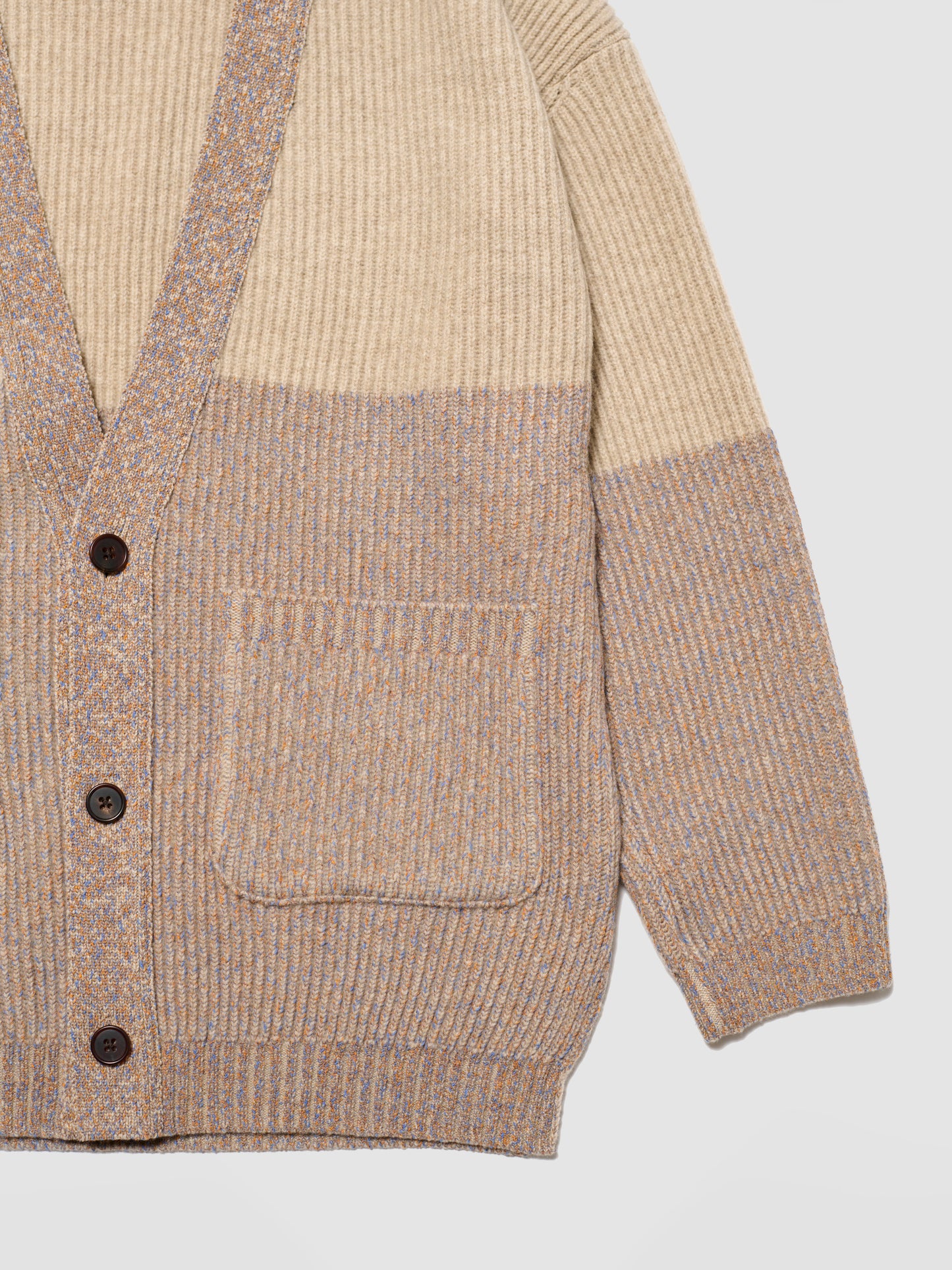 TWO TONE CARDIGAN/ MULTI BEIGE