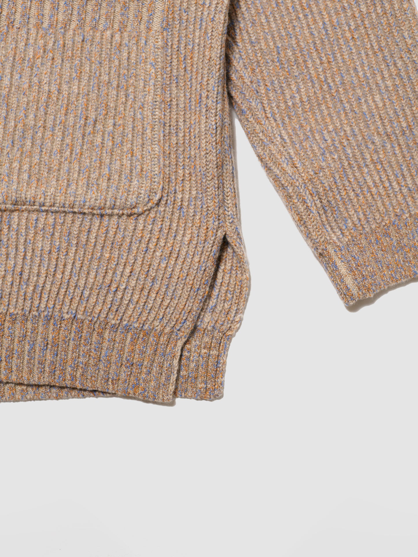 TWO TONE CARDIGAN/ MULTI BEIGE