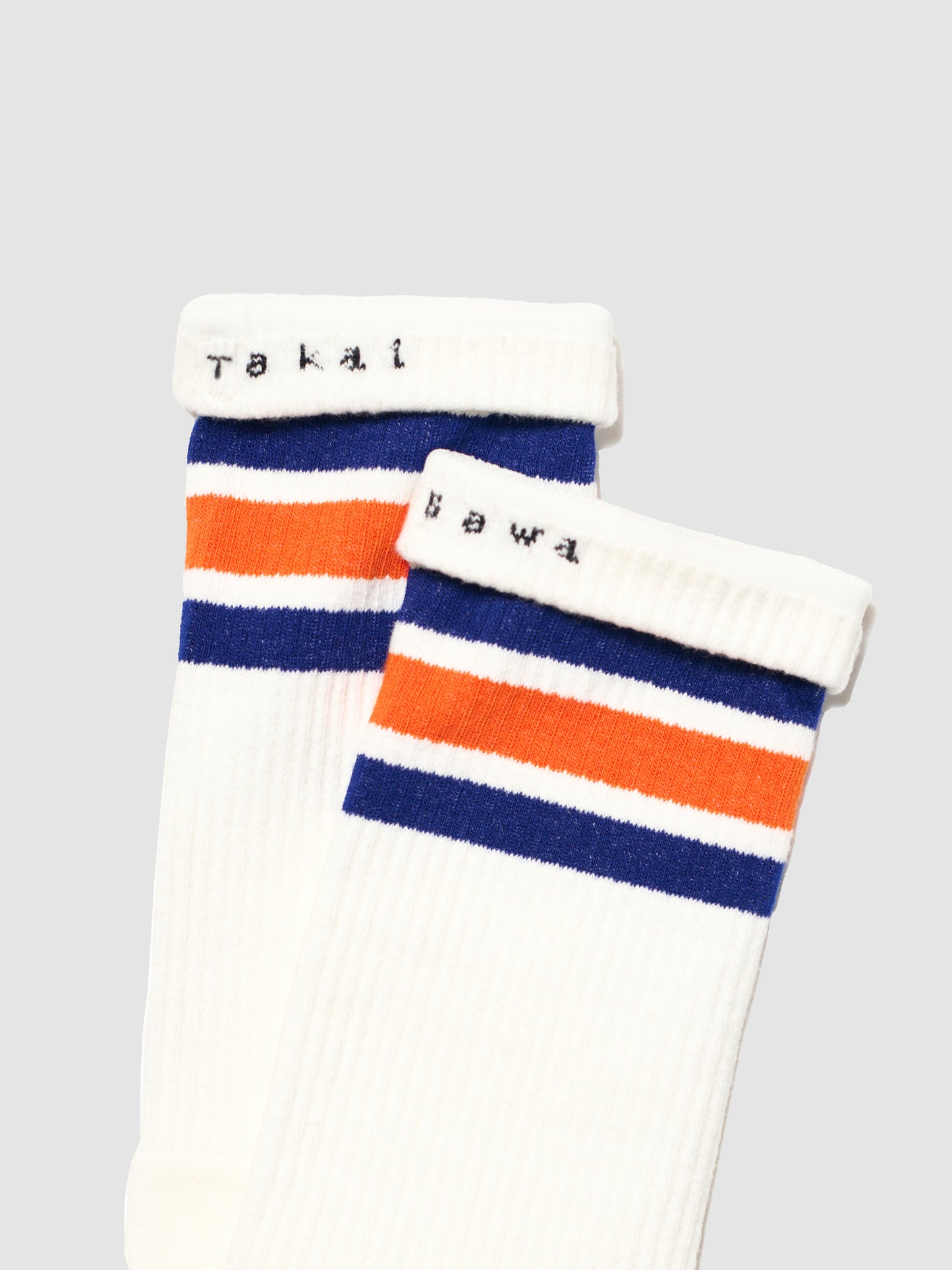 SKATER SOCKS/ WHITE/BLUE/ORANGE