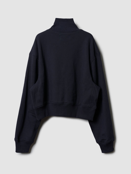 CROPPED SWEAT JACKET/ DK. NAVY