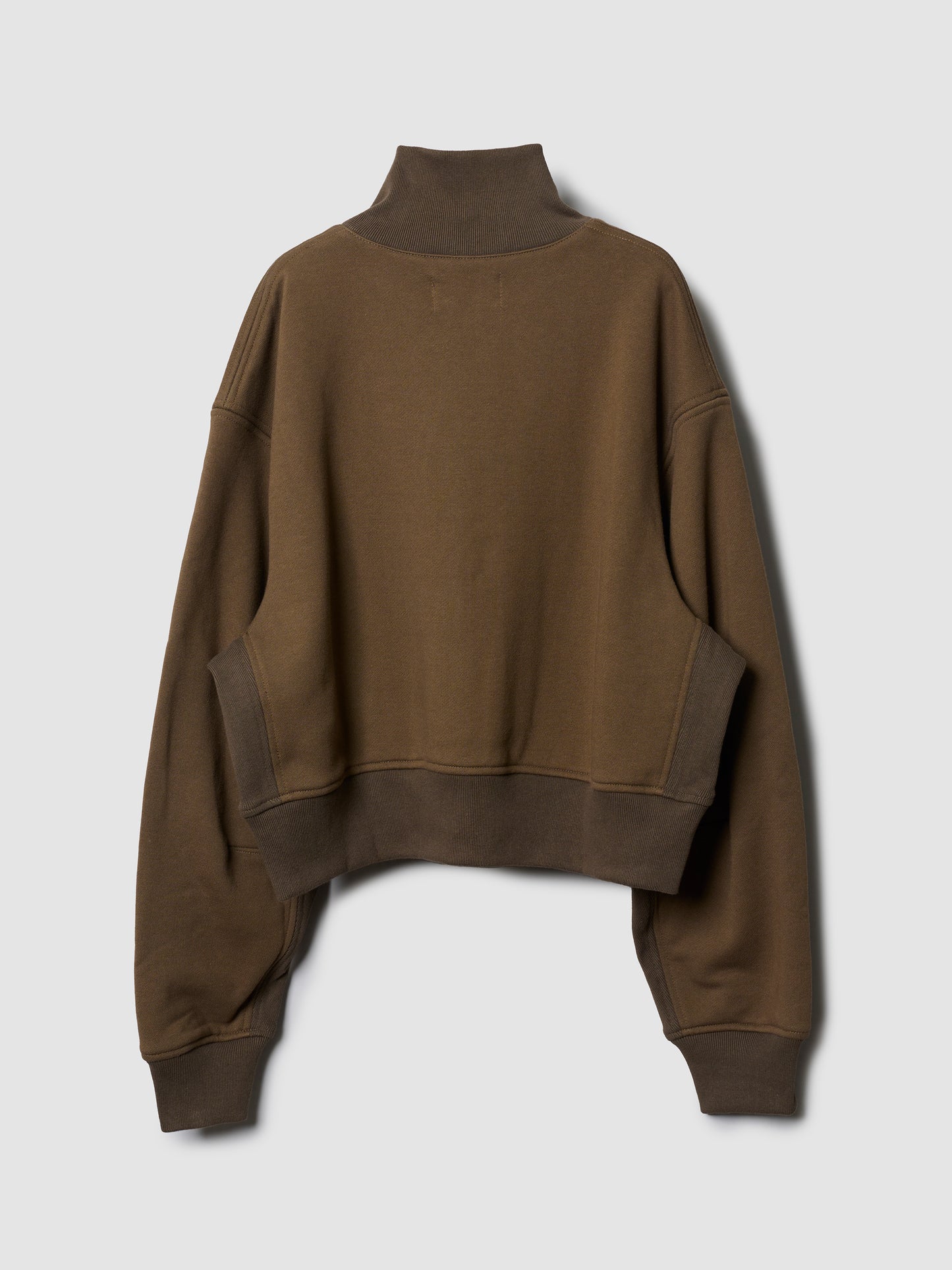 CROPPED SWEAT JACKET/ KHAKI