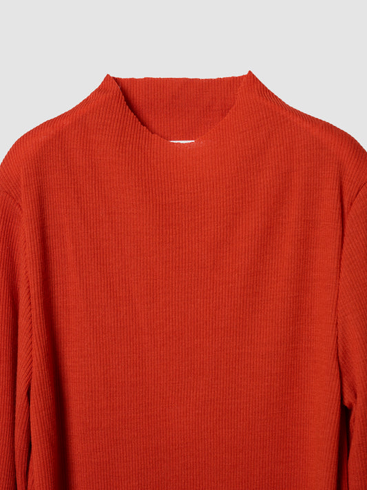 MOCK NECK LONG TEE/ ORANGE