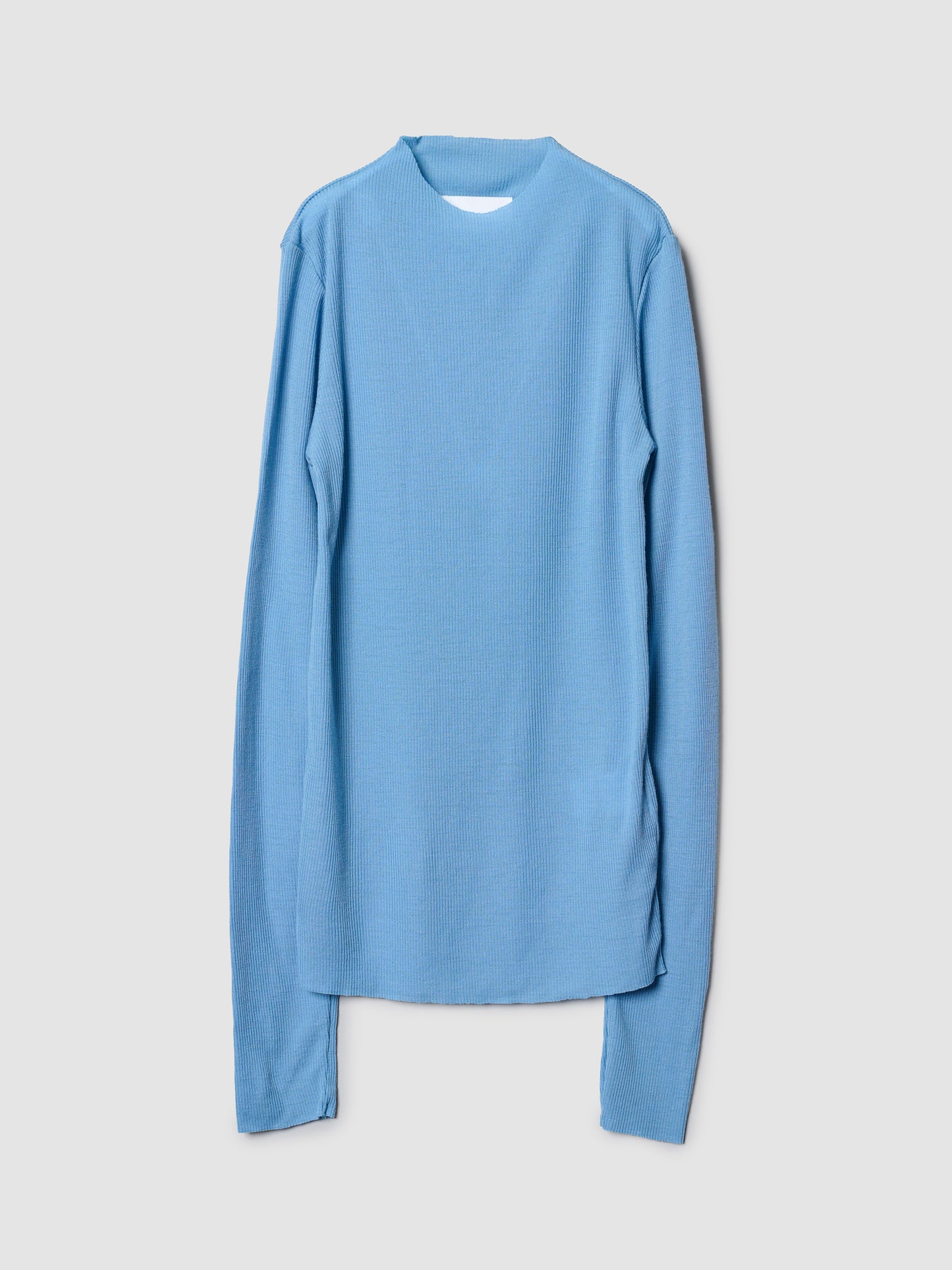 MOCK NECK LONG TEE/ LT. BLUE
