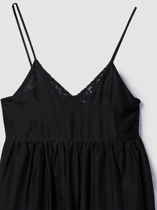 WRAP CAMI DRESS/ SHEER BLACK