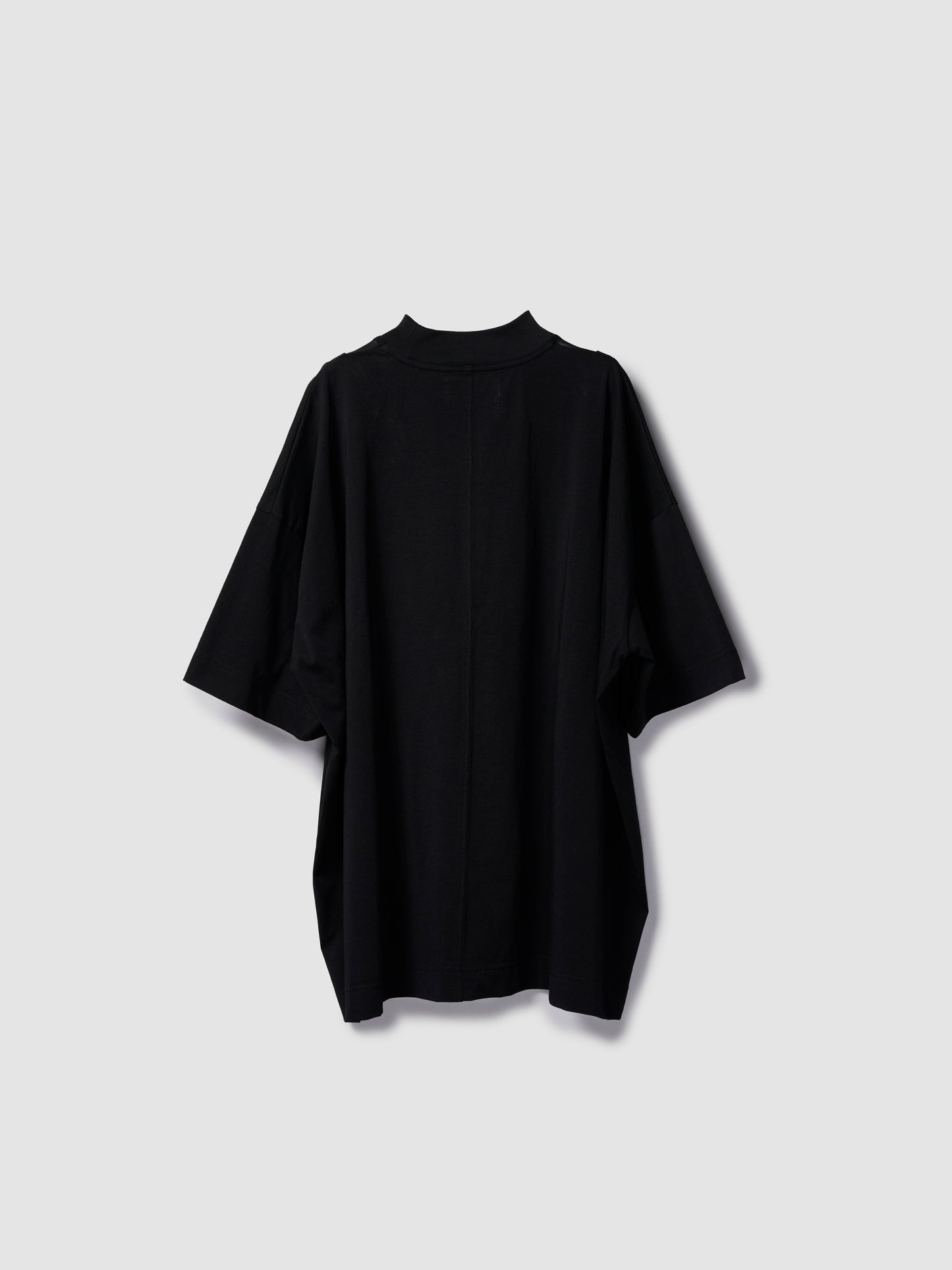 DOUBLE COLLAR MOCK TEE/ BLACK