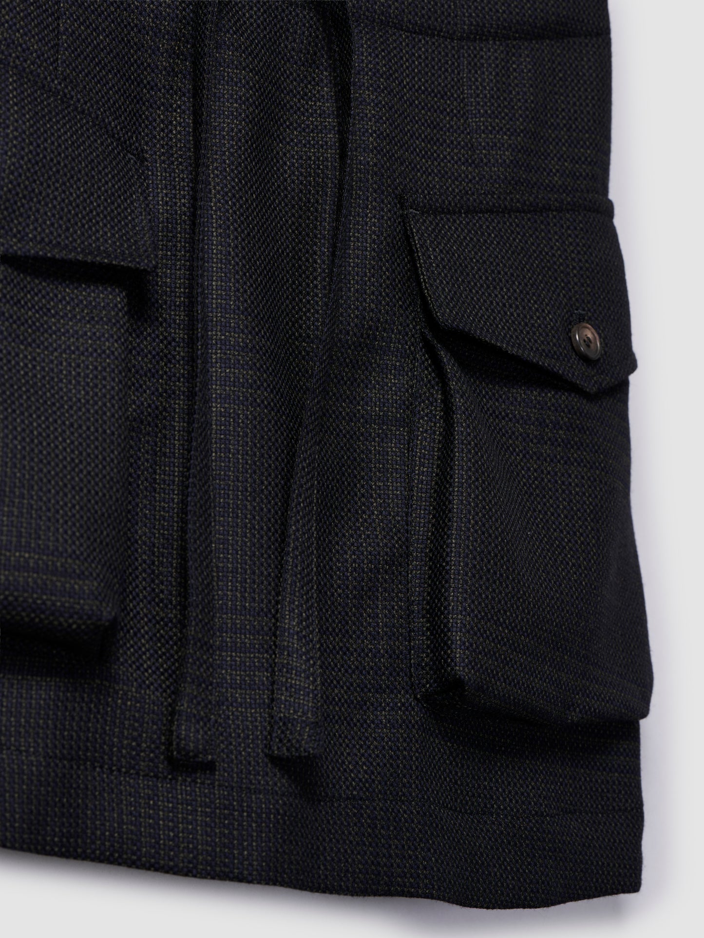 OBI APRON/ NAVY GREEN CHECK