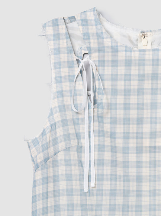 WING DRESS/ BLUE CHECK