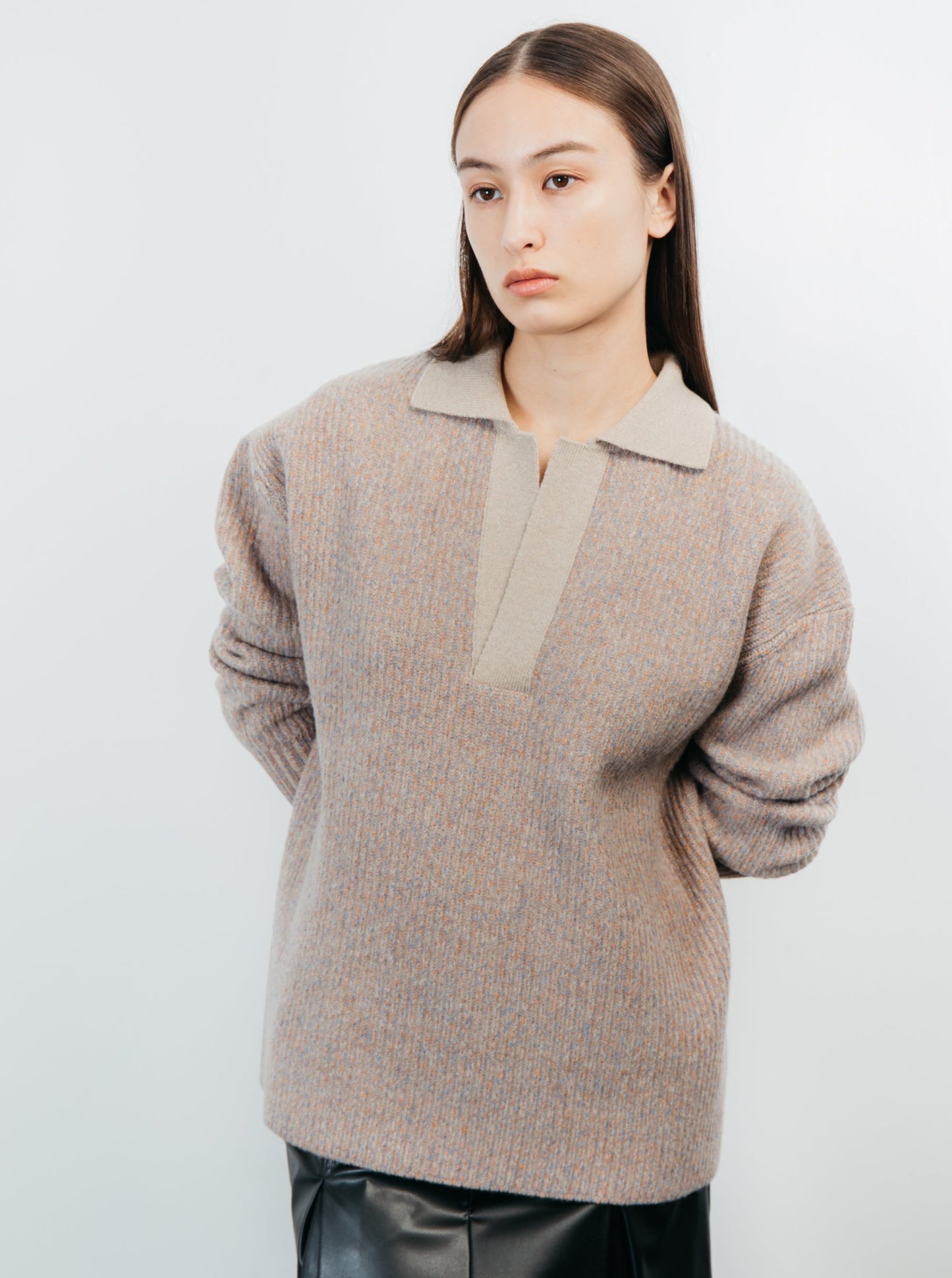 BASS POLO SWEATER/ MULTI BEIGE