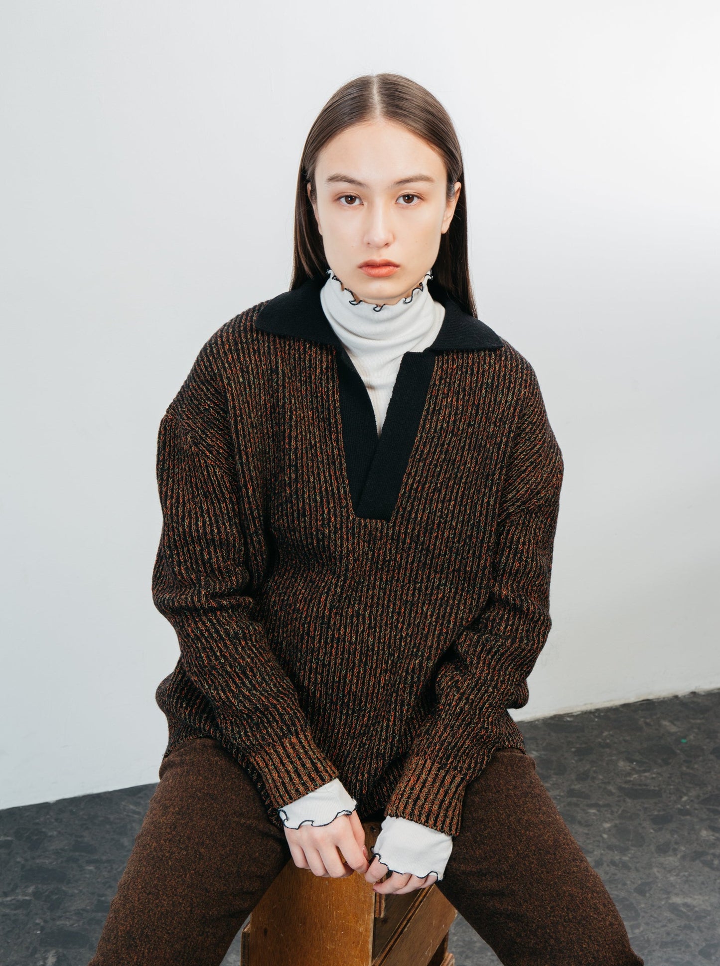 BASS POLO SWEATER/ MULTI BLACK