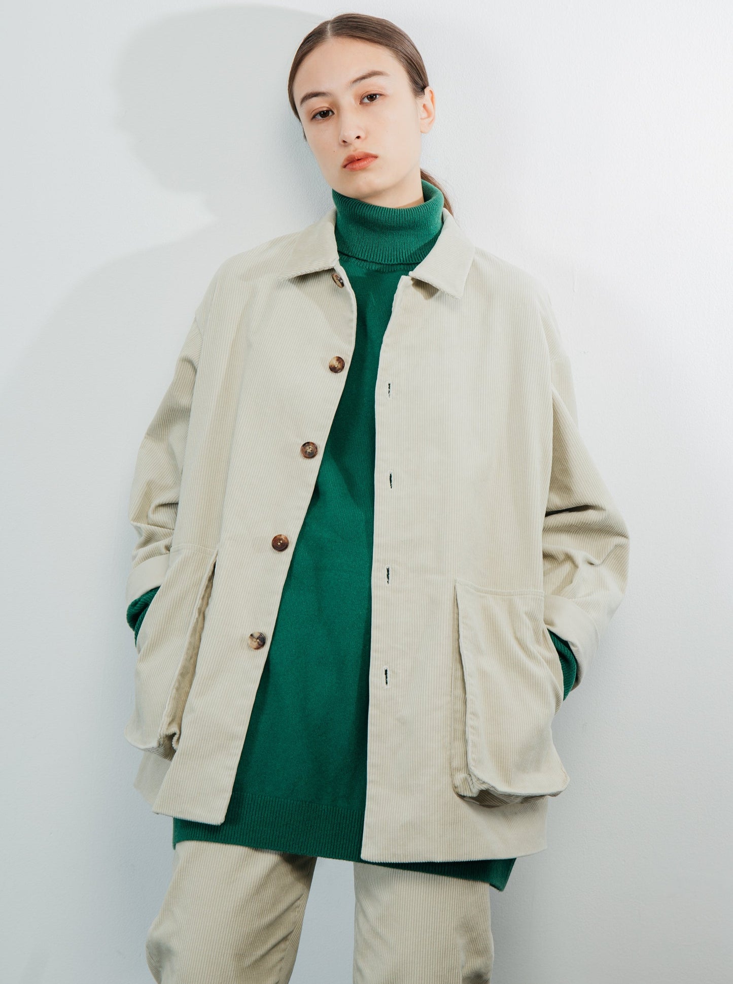 SUIT TROUSER/ CREAM CORDUROY