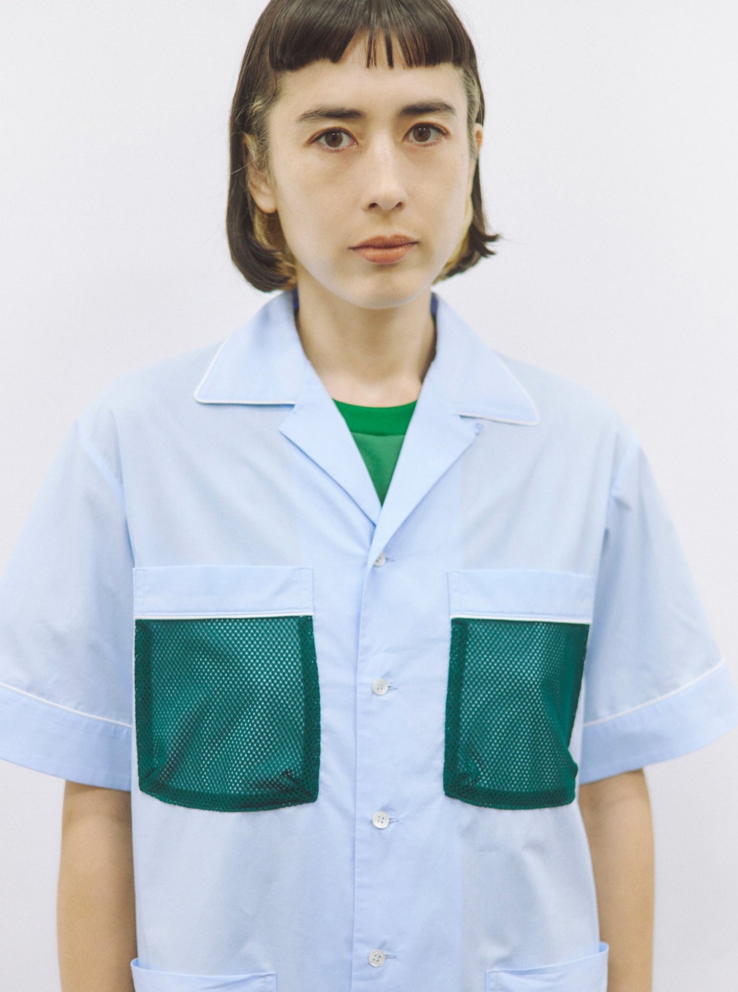 BOWLING SHIRT DRESS/ LT. BLUE