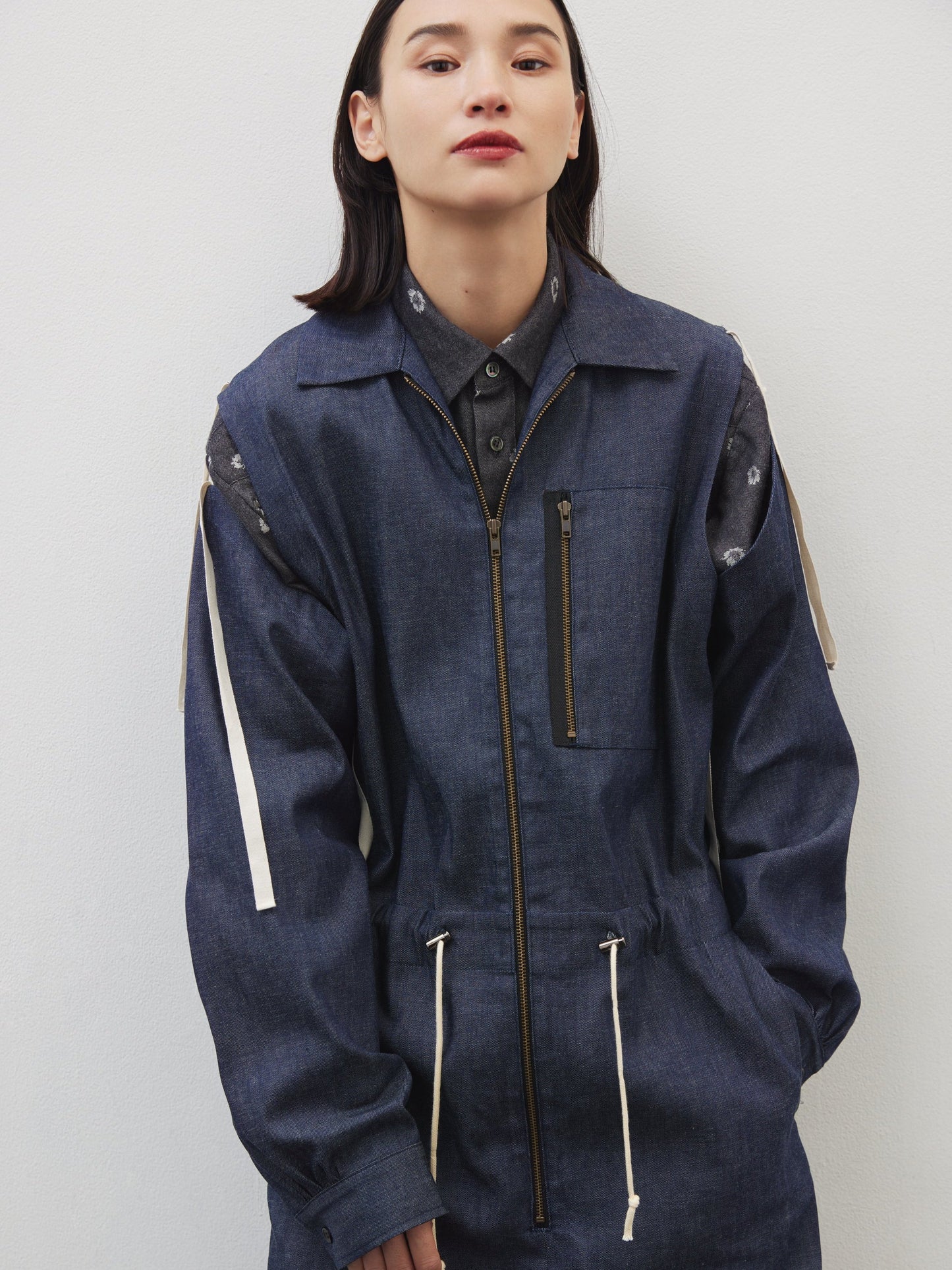 DRAWCORD JUMPSUIT/ DENIM