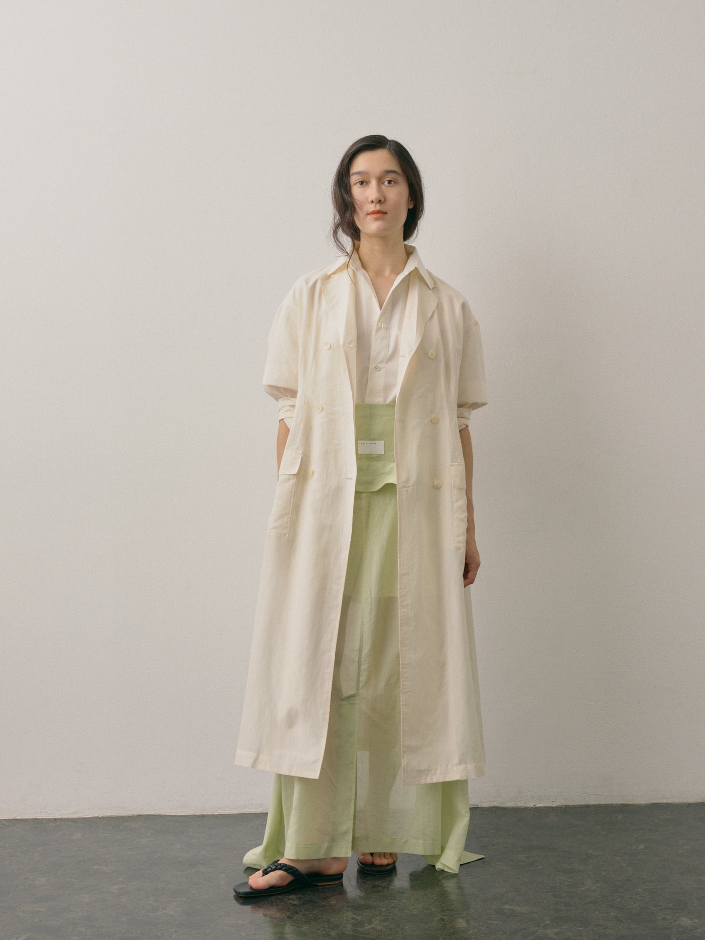 DB SHIRT DRESS/ SHEER GREEN