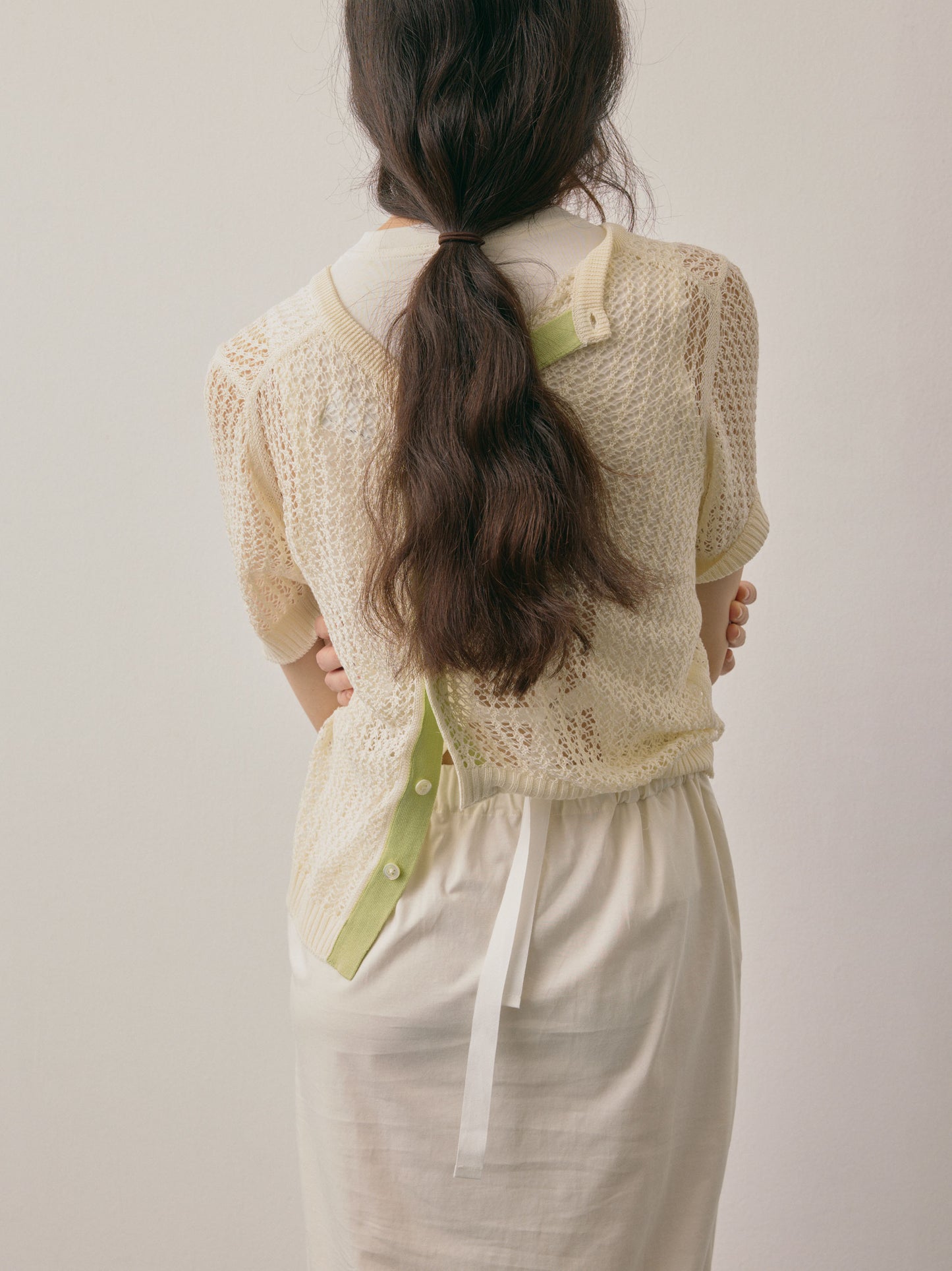 OPEN BACK PULLOVER/ CREAM