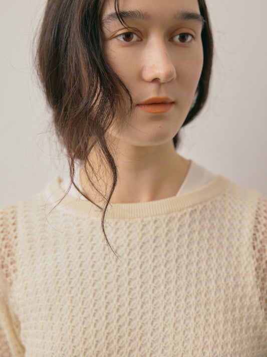 OPEN BACK PULLOVER/ CREAM