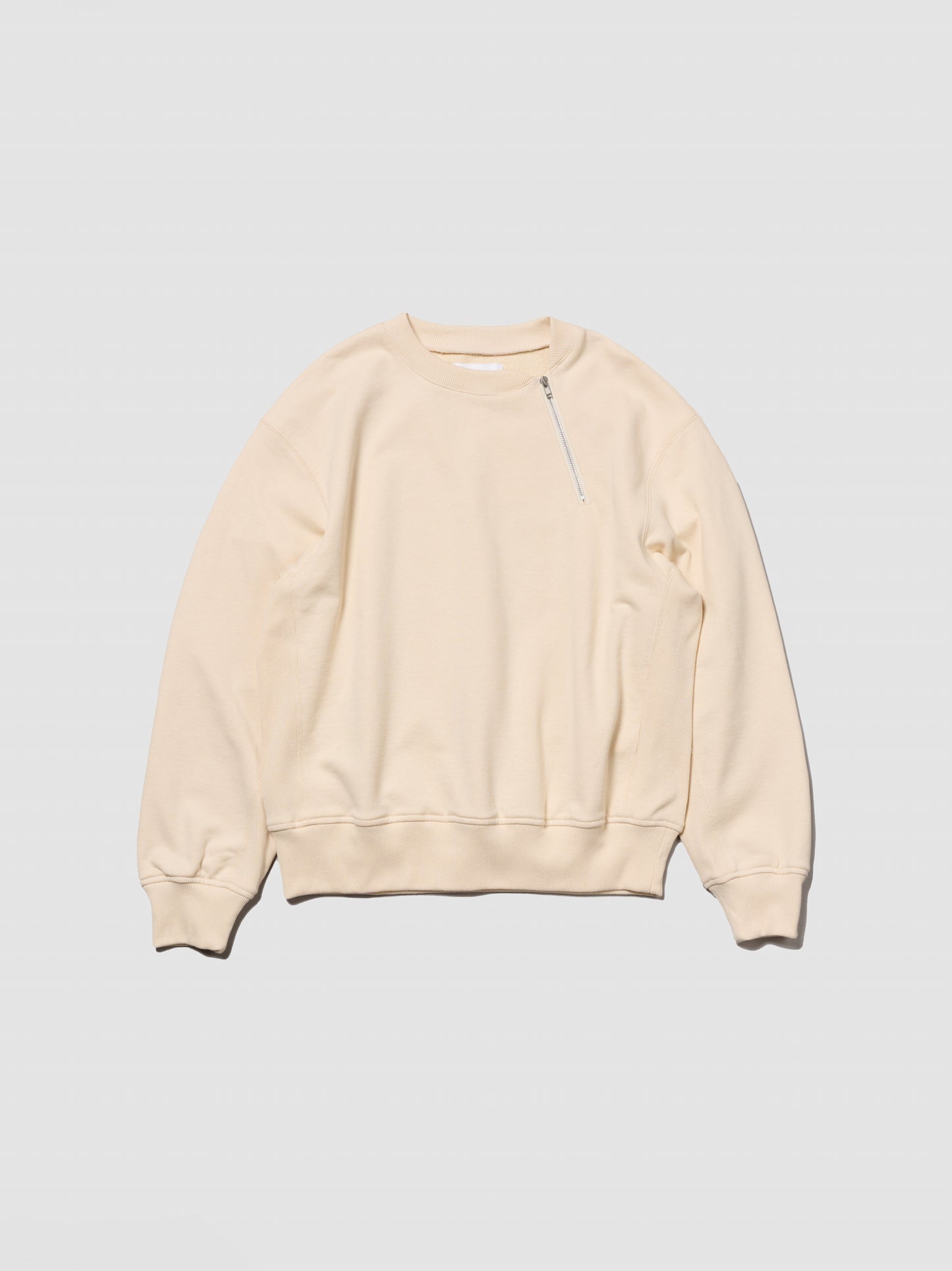 ZIP SWEAT SHIRT/ IVORY