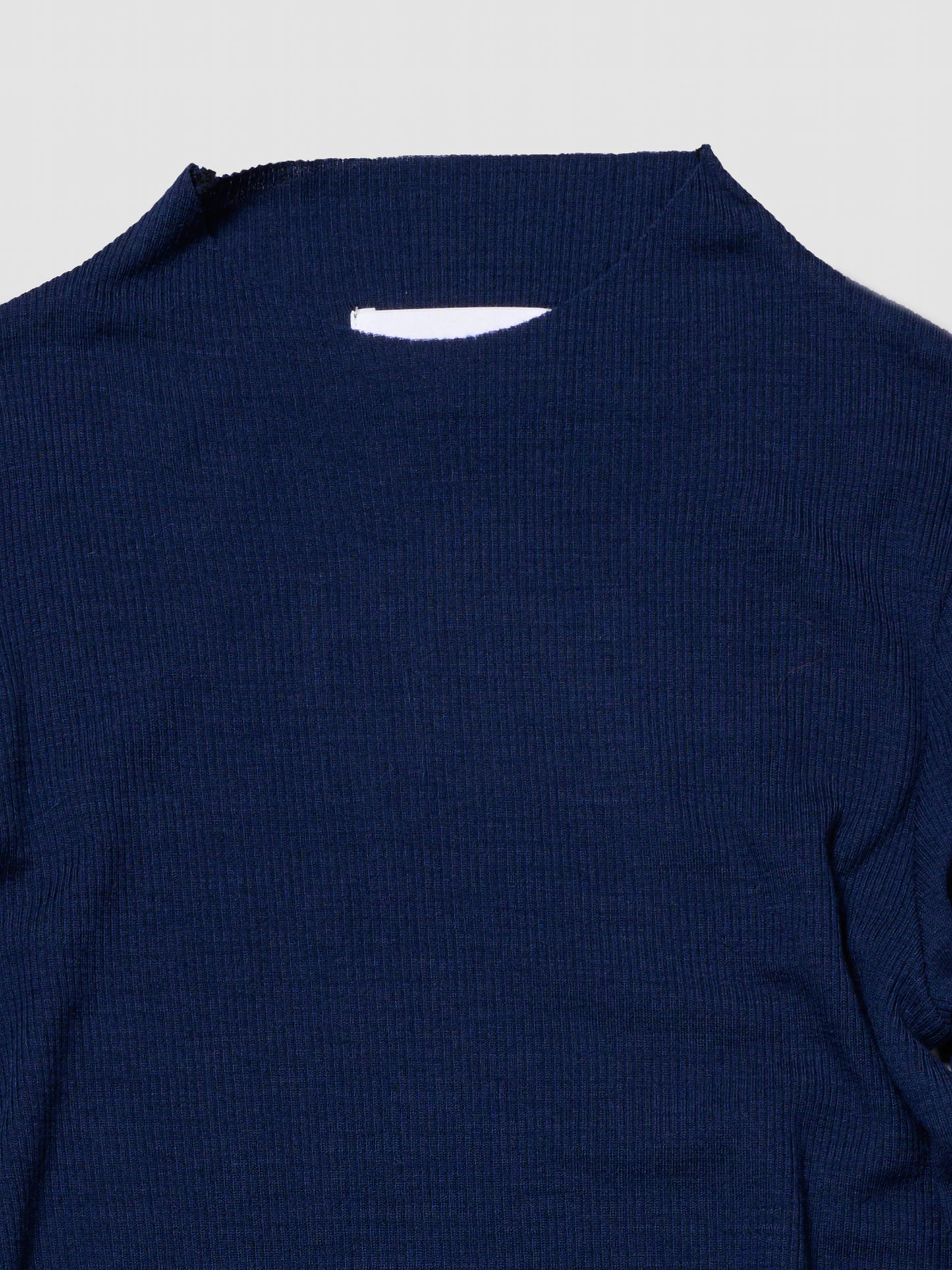 MOCK NECK LONG TEE/ NAVY WOOL