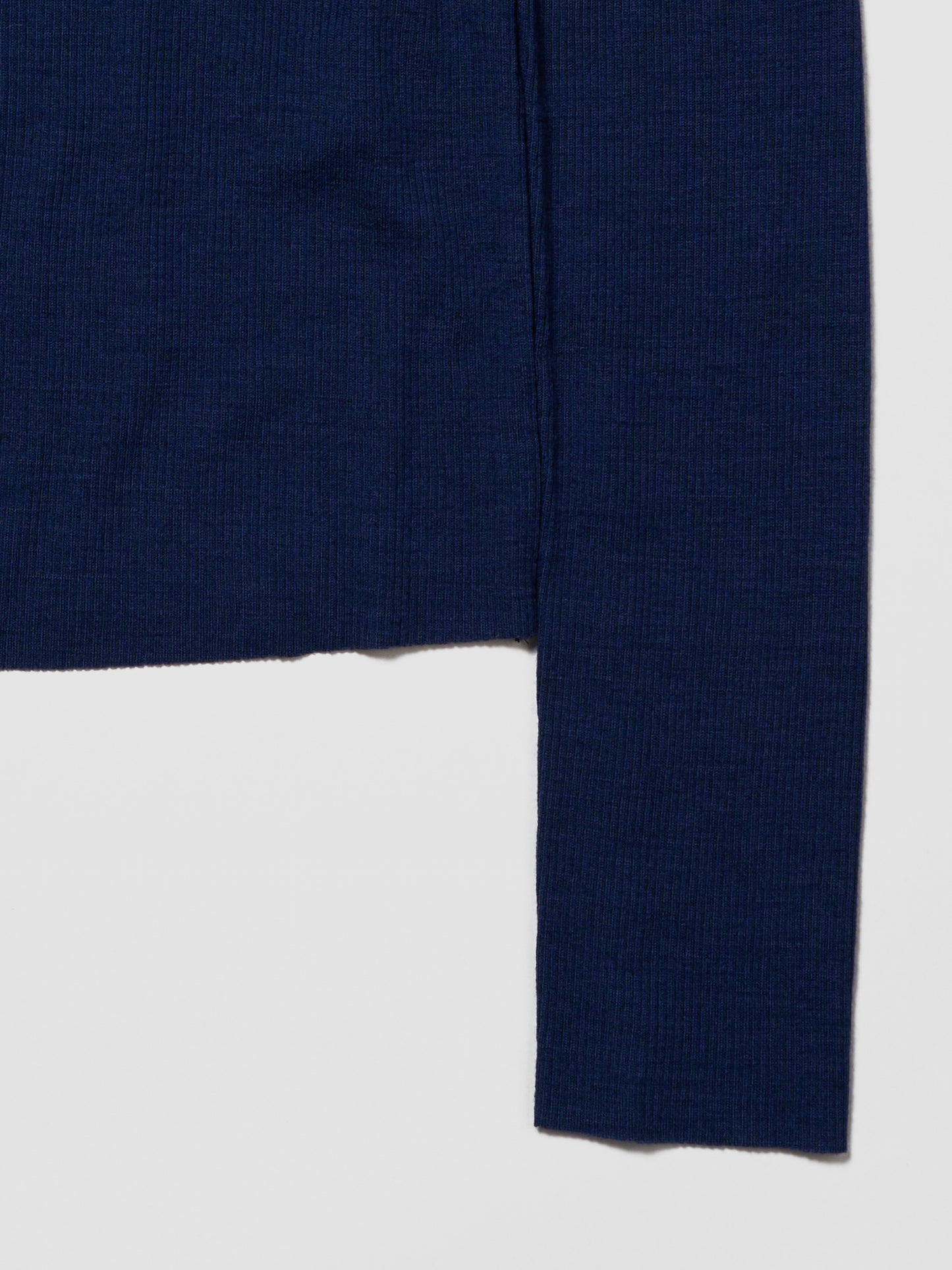 MOCK NECK LONG TEE/ NAVY WOOL