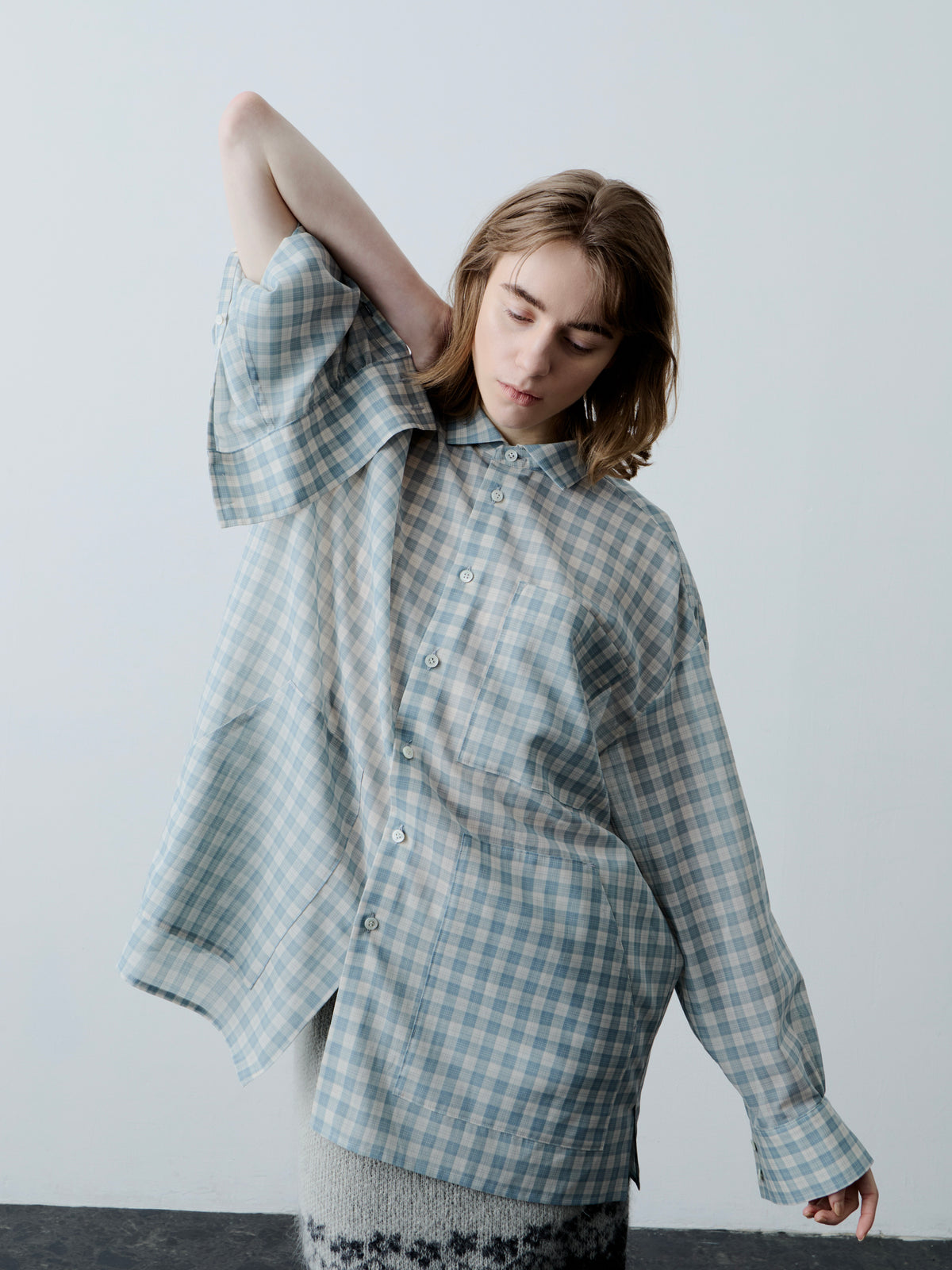WING SHIRT/ BLUE CHECK