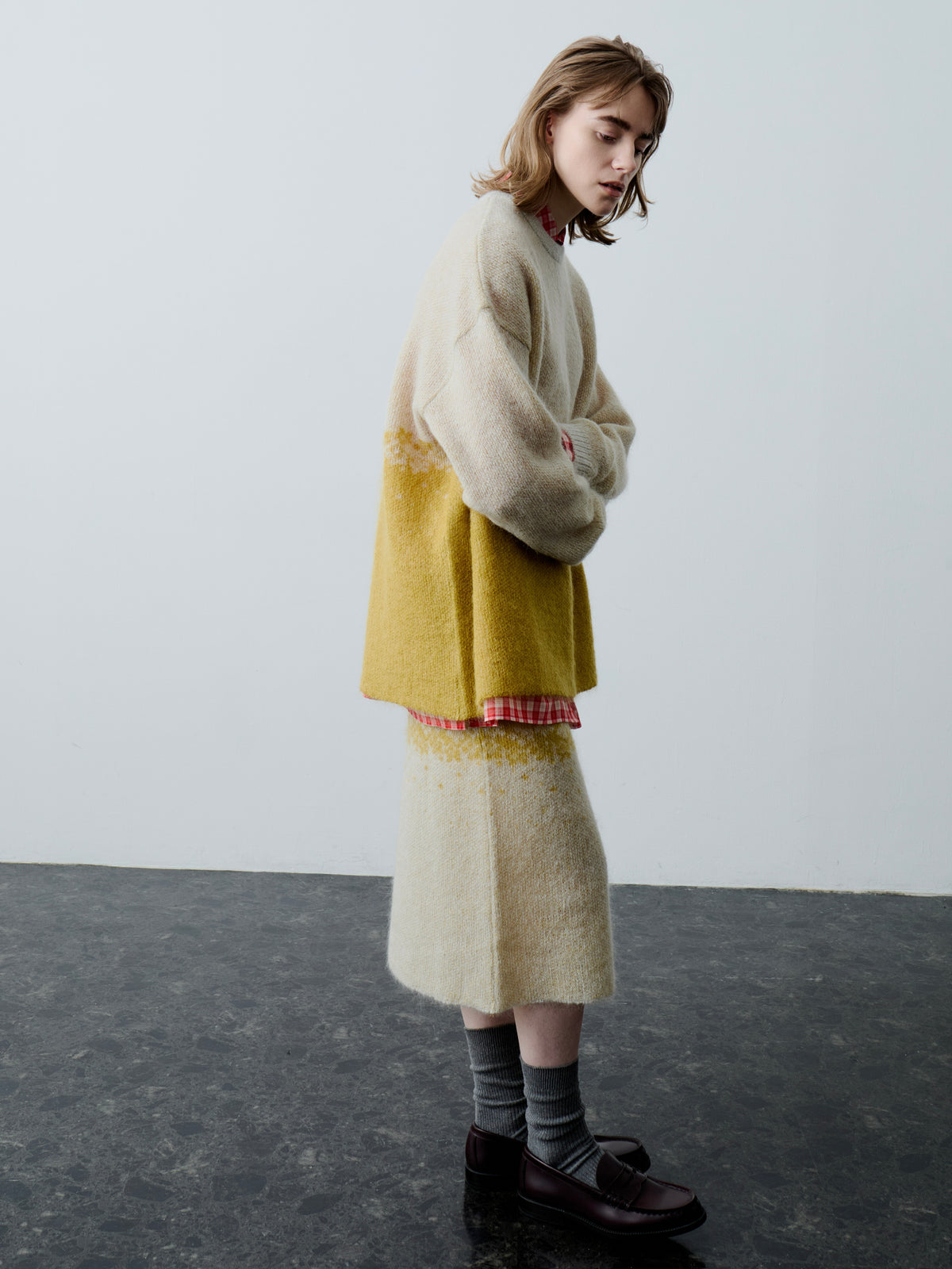 FLOWER FLAKE PULLOVER/ SNOW x YELLOW