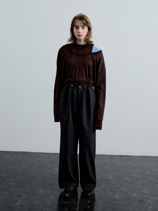 UTILITY PANTS/ NAVY HOUNDSTOOTH