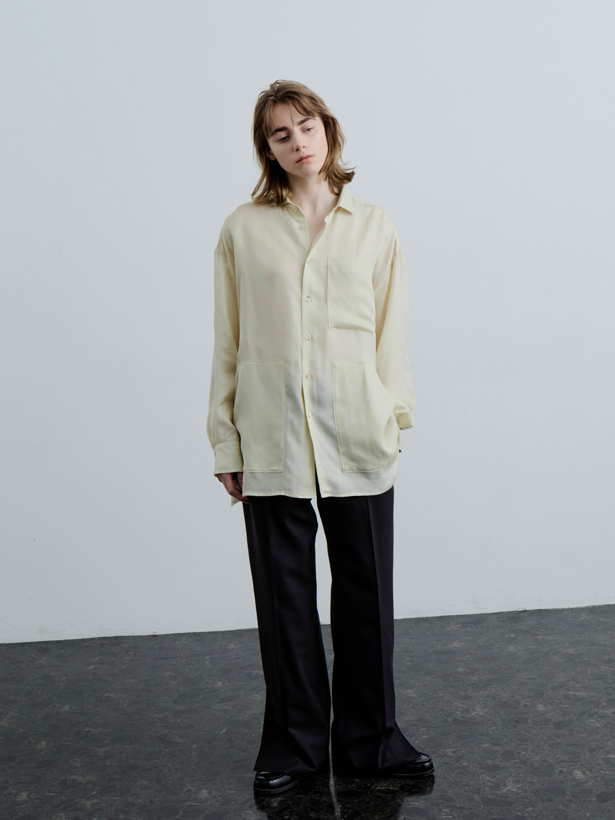 WING SHIRT/ BUTTER CUPRO TWILL