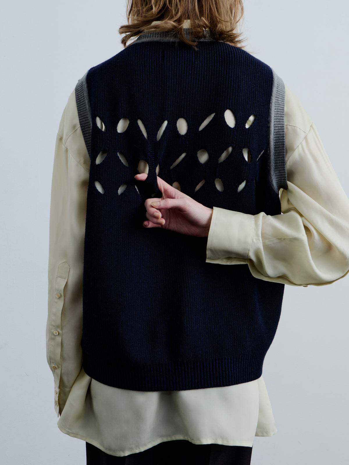 DRIP ARGYLE VEST/ GREY