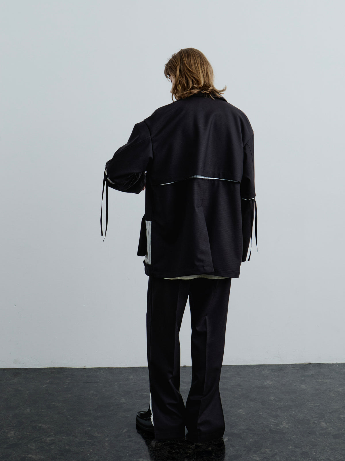 WING JACKET/ NAVY HOUNDSTOOTH