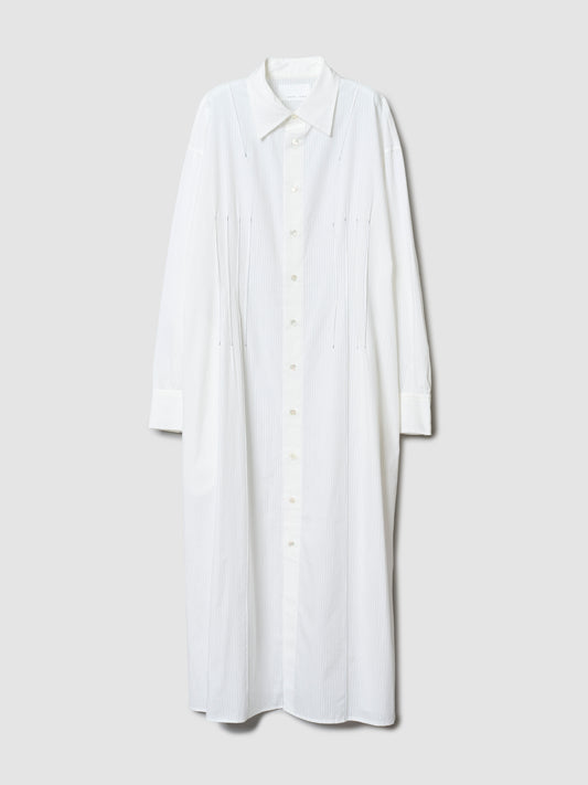 TRAVEL SHIRT DRESS/ WHITE STRIPE