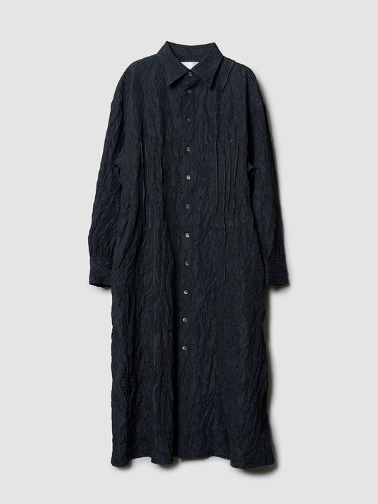 TRAVEL SHIRT DRESS/ CRINKLE BLACK