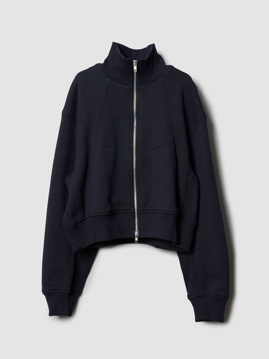 CROPPED SWEAT JACKET/ DK. NAVY