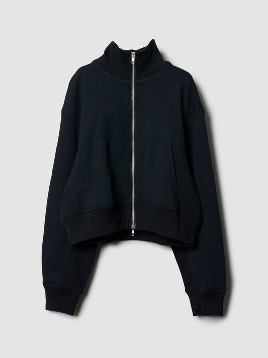 CROPPED SWEAT JACKET/ BLACK