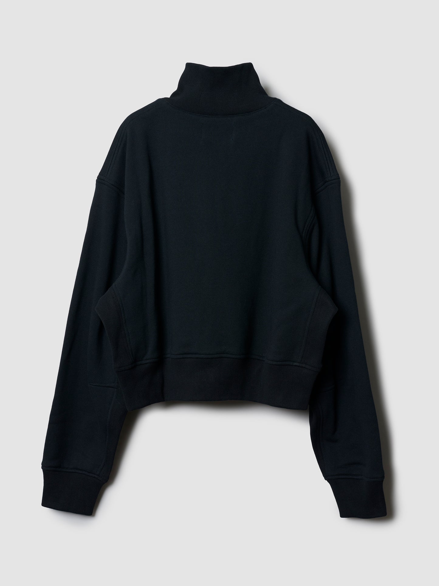 CROPPED SWEAT JACKET/ BLACK