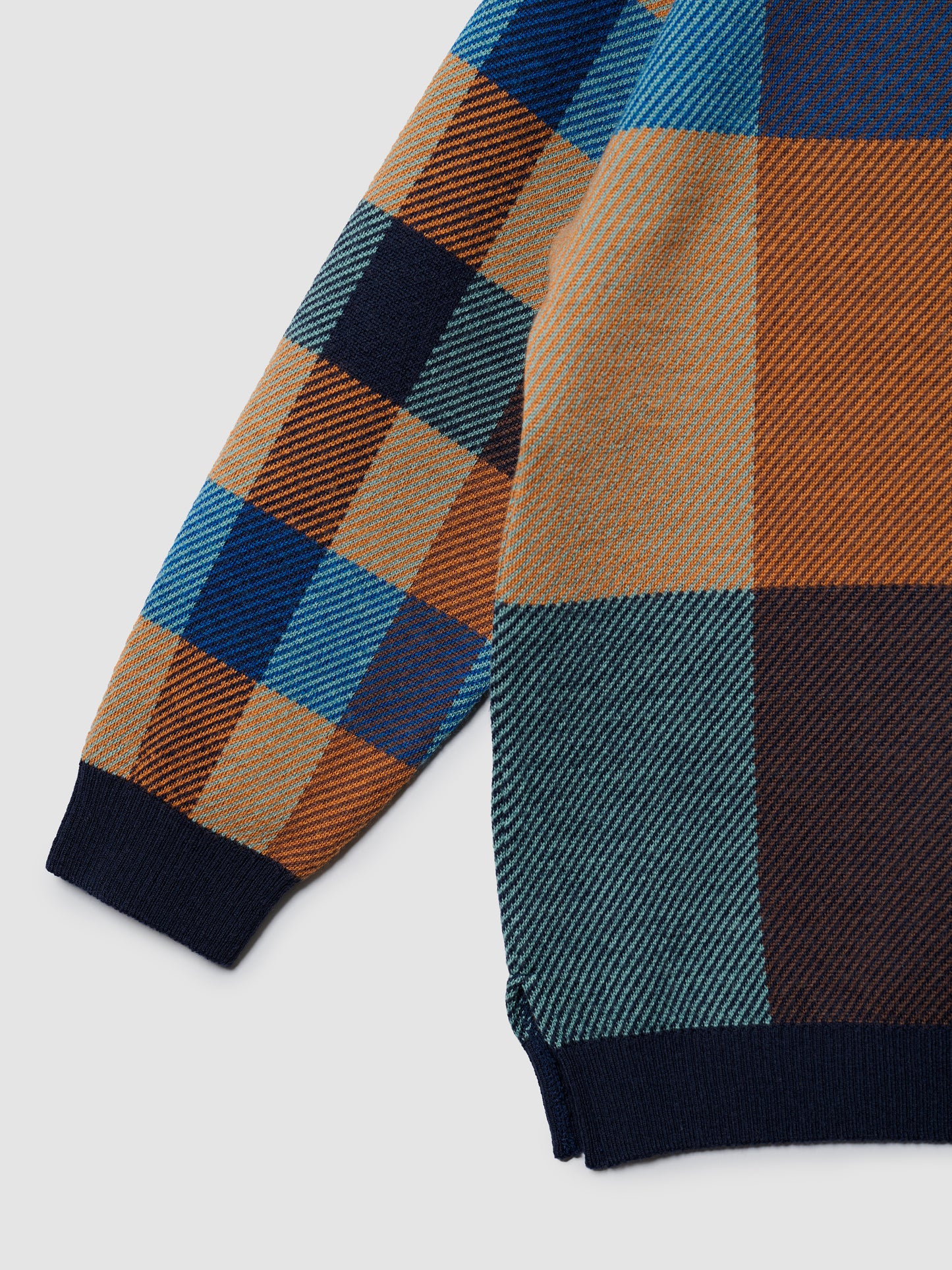 MIXED PLAID V SWEATER/ PLAID