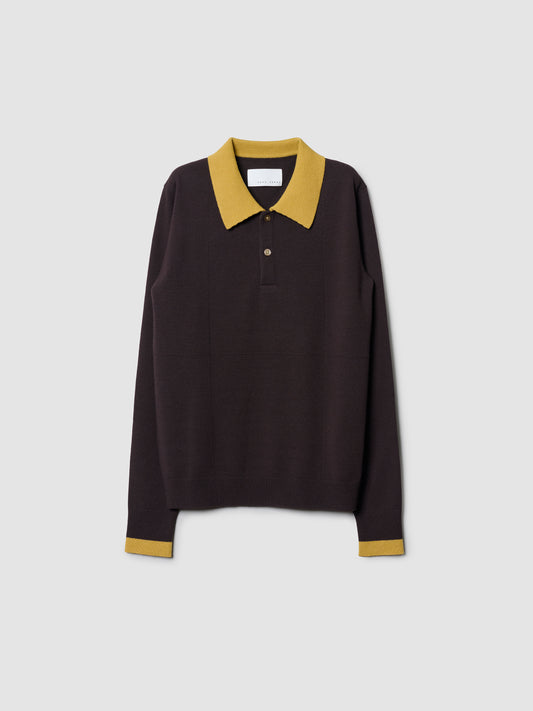 TRAVEL POLO/ BROWNxYELLOW