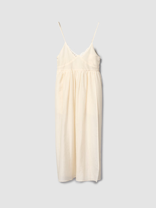 WRAP CAMI DRESS/ SHEER NUDE