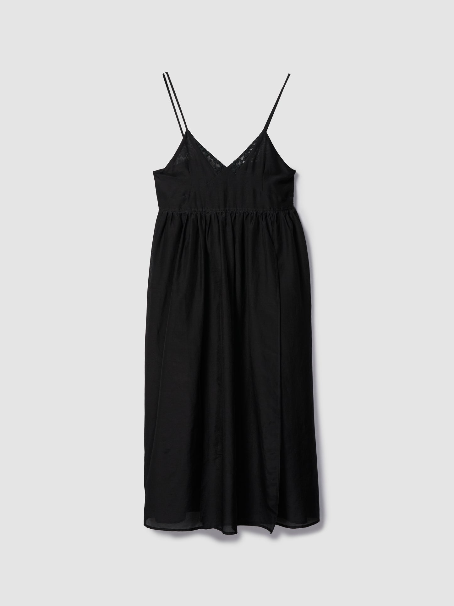 WRAP CAMI DRESS/ SHEER BLACK