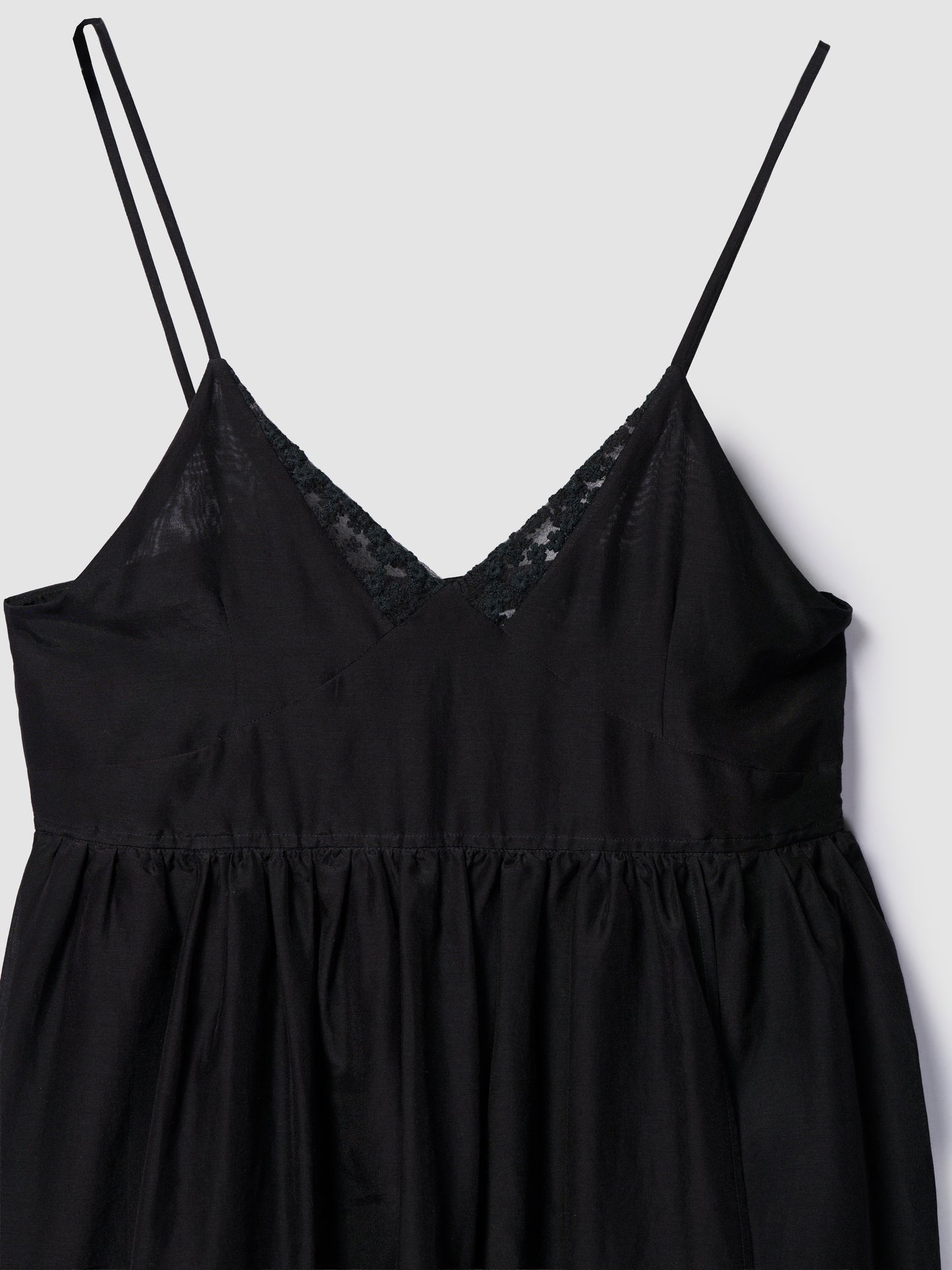 WRAP CAMI DRESS/ SHEER BLACK