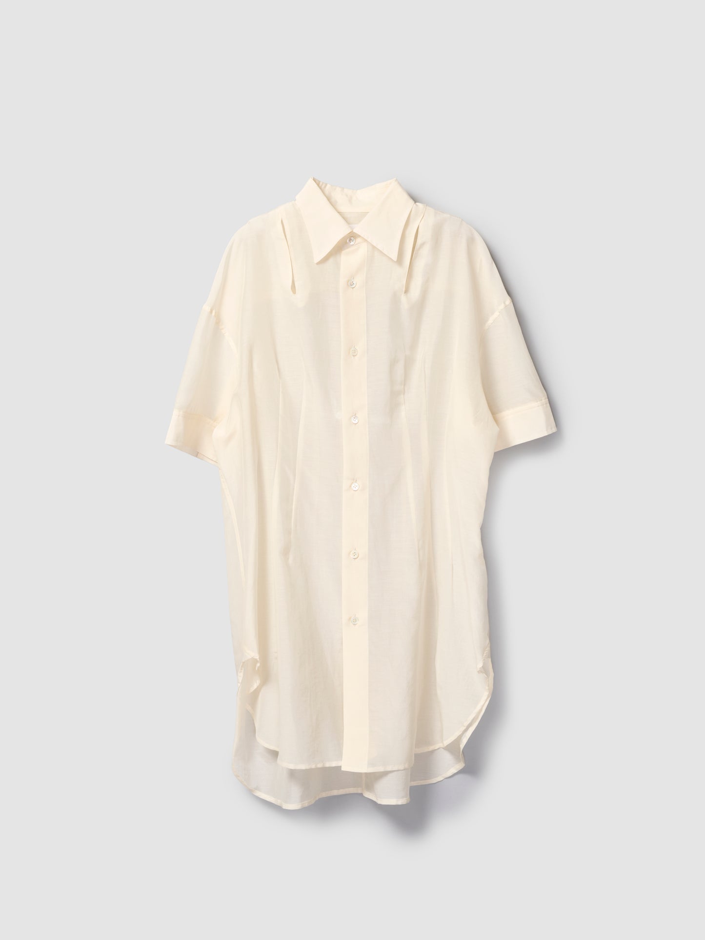 SHAPED SS SHIRT/ SHEER NUDE