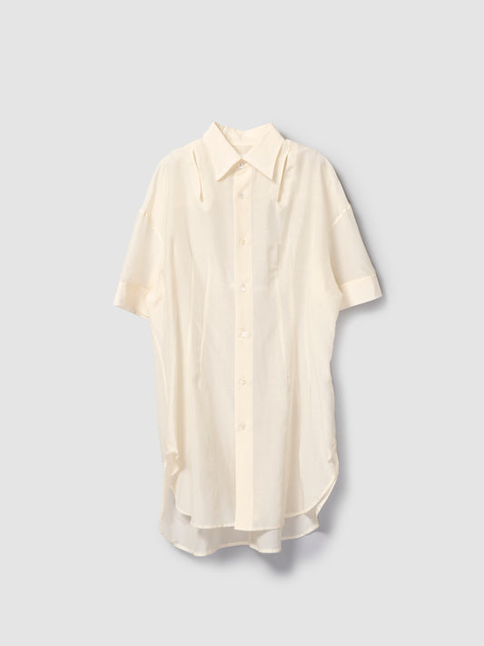 SHAPED SS SHIRT/ SHEER NUDE