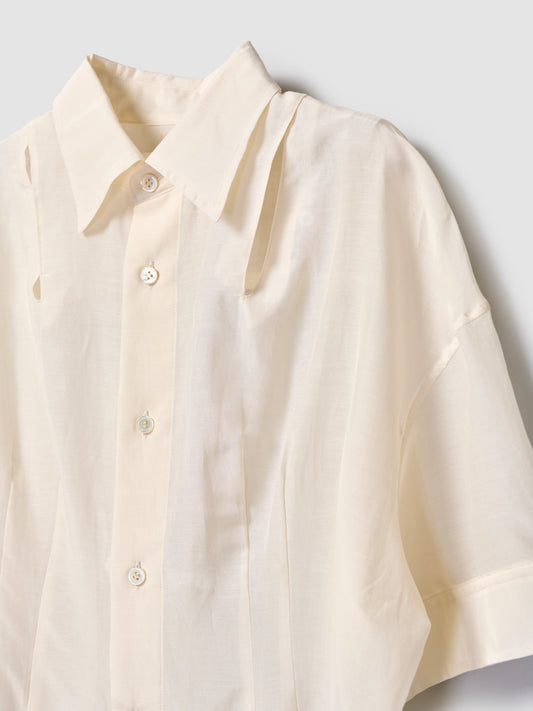 SHAPED SS SHIRT/ SHEER NUDE