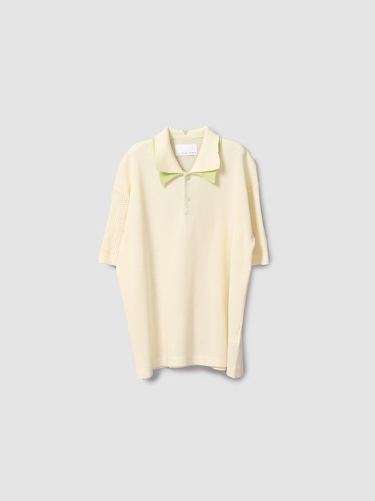 DOUBLE COLLAR POLO/ CREAM