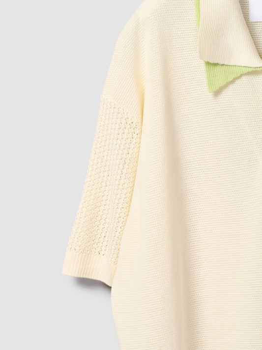 DOUBLE COLLAR POLO/ CREAM