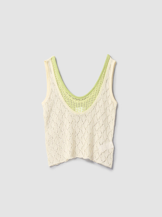 DOUBLE COLLAR TANK/ CREAM